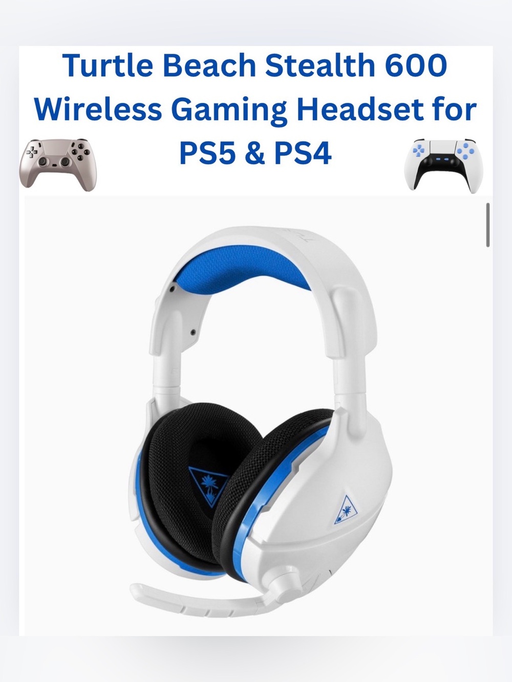 Turtle Beach Stealth 600 Wireless Gaming Headset White for PS5 & PS4 - Like New!